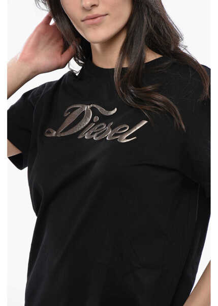 Rochii scurte Diesel Cotton D-Egor Tee Dress With Embossed Logo Black Femei (BM 16796544) 3
