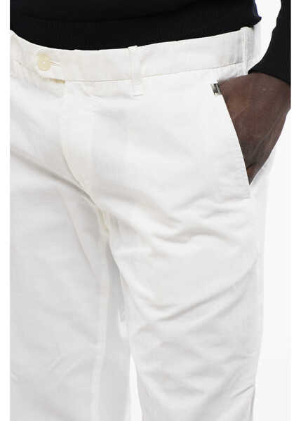 Pantaloni casual CORNELIANI Id Solid Color Cotton And Linen Chino Pants White Barbati (BM 16796637) 2