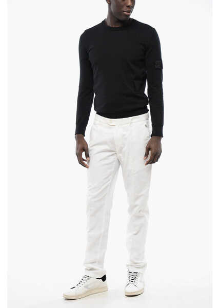 Pantaloni casual CORNELIANI Id Solid Color Cotton And Linen Chino Pants White Barbati (BM 16796637) 3