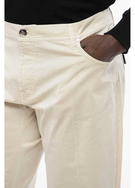 Pantaloni casual CORNELIANI Id Cotton Stretch Lazise 5 Pockets Pants With Belt Loops Beige Barbati (BM 16796640) 2
