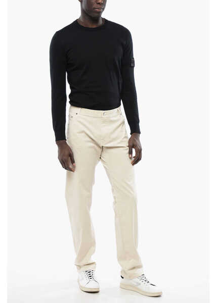 Pantaloni casual CORNELIANI Id Cotton Stretch Lazise 5 Pockets Pants With Belt Loops Beige Barbati (BM 16796640) 3