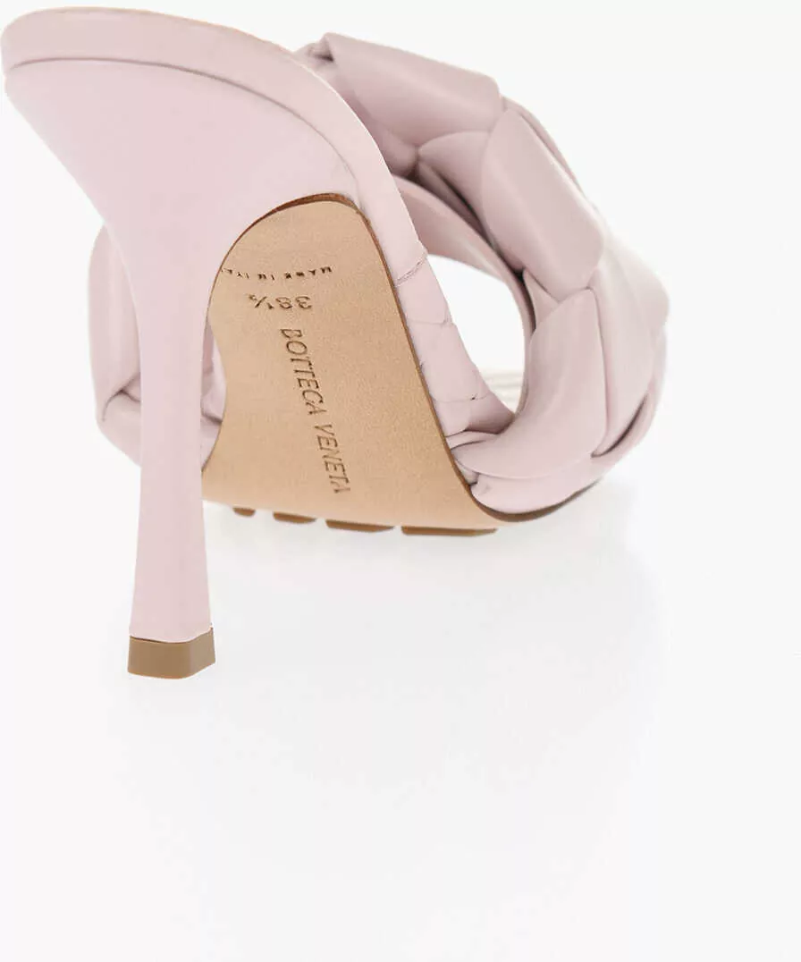 Sandale cu toc Bottega Veneta Solid Color Braided Leather Sandals 11Cm Pink Femei (BM 16796661) 2