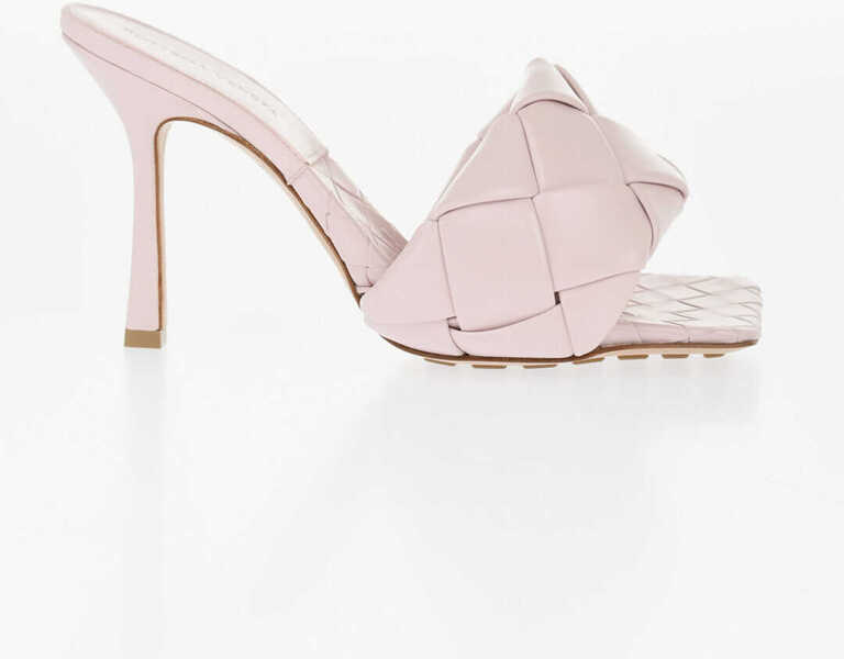 Sandale cu toc Bottega Veneta Solid Color Braided Leather Sandals 11Cm Pink Femei (BM 16796661) 3