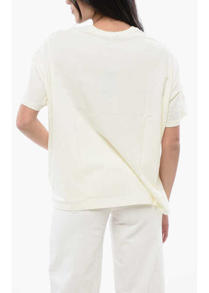 Tricouri R13 Cotton And Cashmere Crew-Neck T-Shirt White Femei (BM 16796664) 2