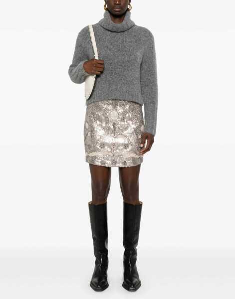 Fuste scurte AllSaints Sequined Jamilia Mini Skirt Silver Femei (BM 16796676) 2