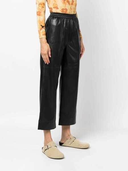Pantaloni office Nanushka Faux Leather Odessa Loose Fit Pants With Drawstring Waist Black Femei (BM 16796685) 3