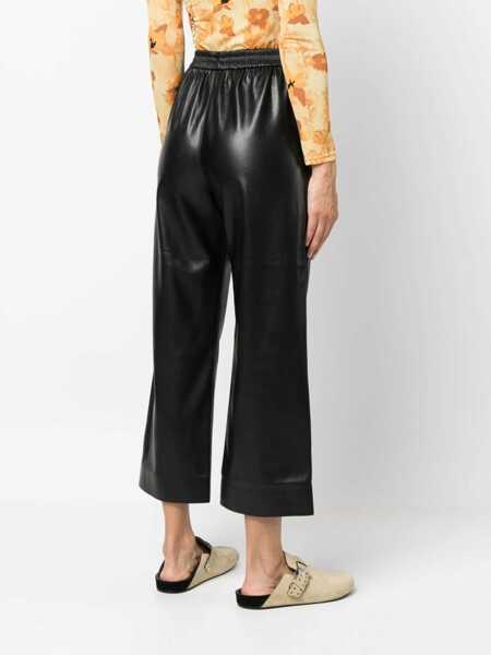 Pantaloni office Nanushka Faux Leather Odessa Loose Fit Pants With Drawstring Waist Black Femei (BM 16796685) 4
