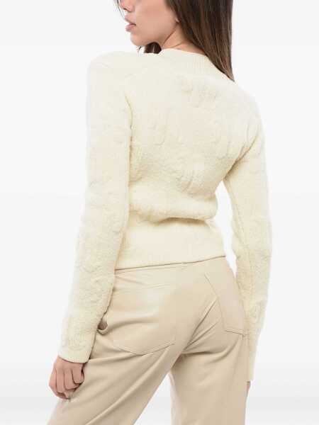 Pulovere Nanushka V-Neck Wool Dian Sweater White Femei (BM 16796691) 3