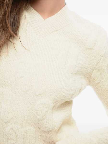 Pulovere Nanushka V-Neck Wool Dian Sweater White Femei (BM 16796691) 4