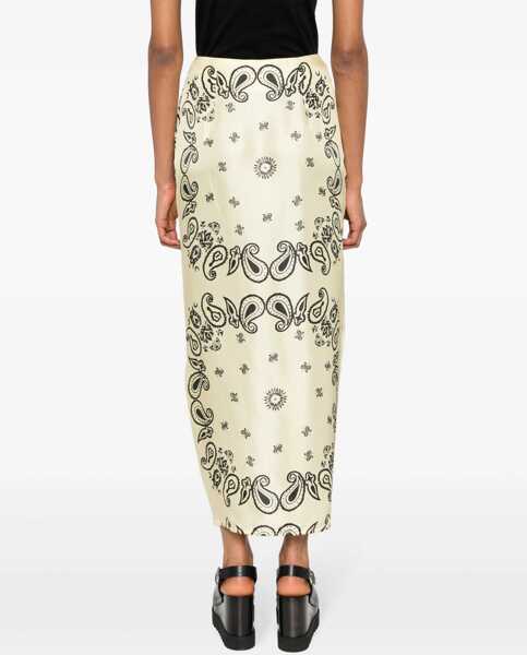 Fuste lungi Nanushka Bandana Motif Silk Nicolet Sarong Skirt Yellow Femei (BM 16796697) 4