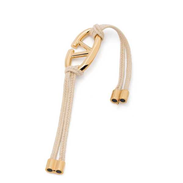 Bratari Valentino Garavani Valentino Garavani VLogo Cotton Bracelet Beige Femei (BM 16796723) 3