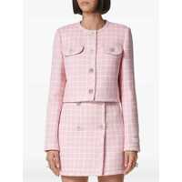 Geci Versace Dama - Geci Versace Pink Checked Tweed Jacket With Medusa Head Buttons In Wool Blend Woman PINK Femei (BM 16796831) - B-mall.ro