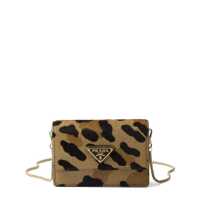 Portofele Prada Calf Hair Leopard Print Card Holder Femei
