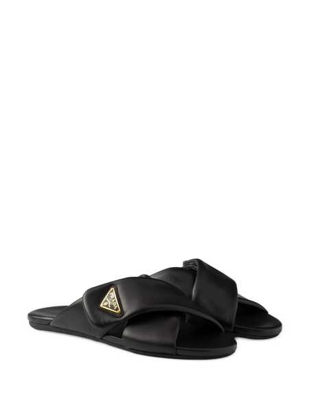 Sandale Prada Prada Criss-Cross Logo Slides Black Femei (BM 16797347) 2