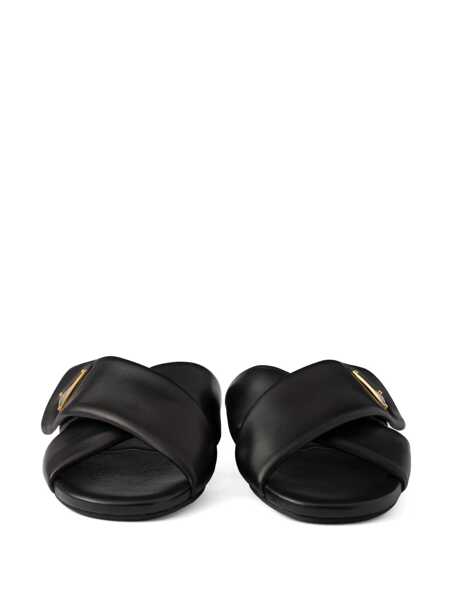 Sandale Prada Prada Criss-Cross Logo Slides Black Femei (BM 16797347) 5