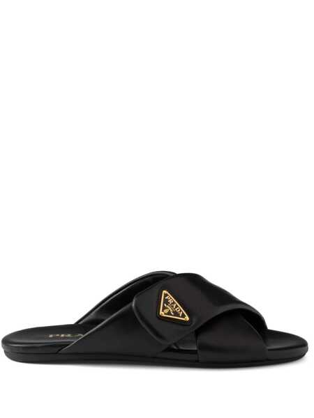 Sandale Prada Prada Criss-Cross Logo Slides Black Femei (BM 16797347) 1