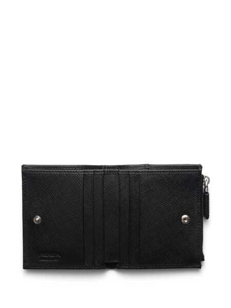 Portofele Prada Prada Enamel-Triangle Logo Wallet Black Barbati (BM 16798106) 3
