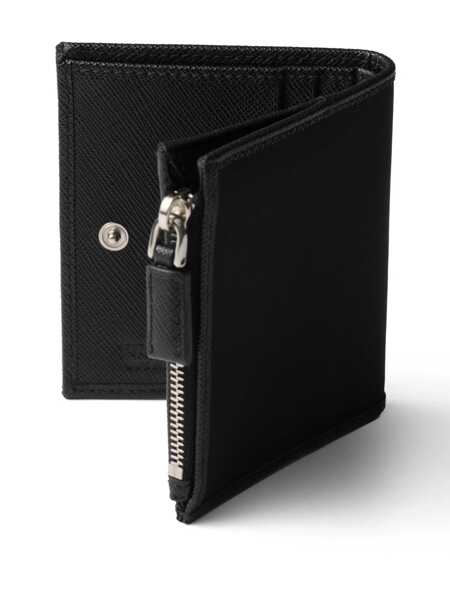 Portofele Prada Prada Enamel-Triangle Logo Wallet Black Barbati (BM 16798106) 4