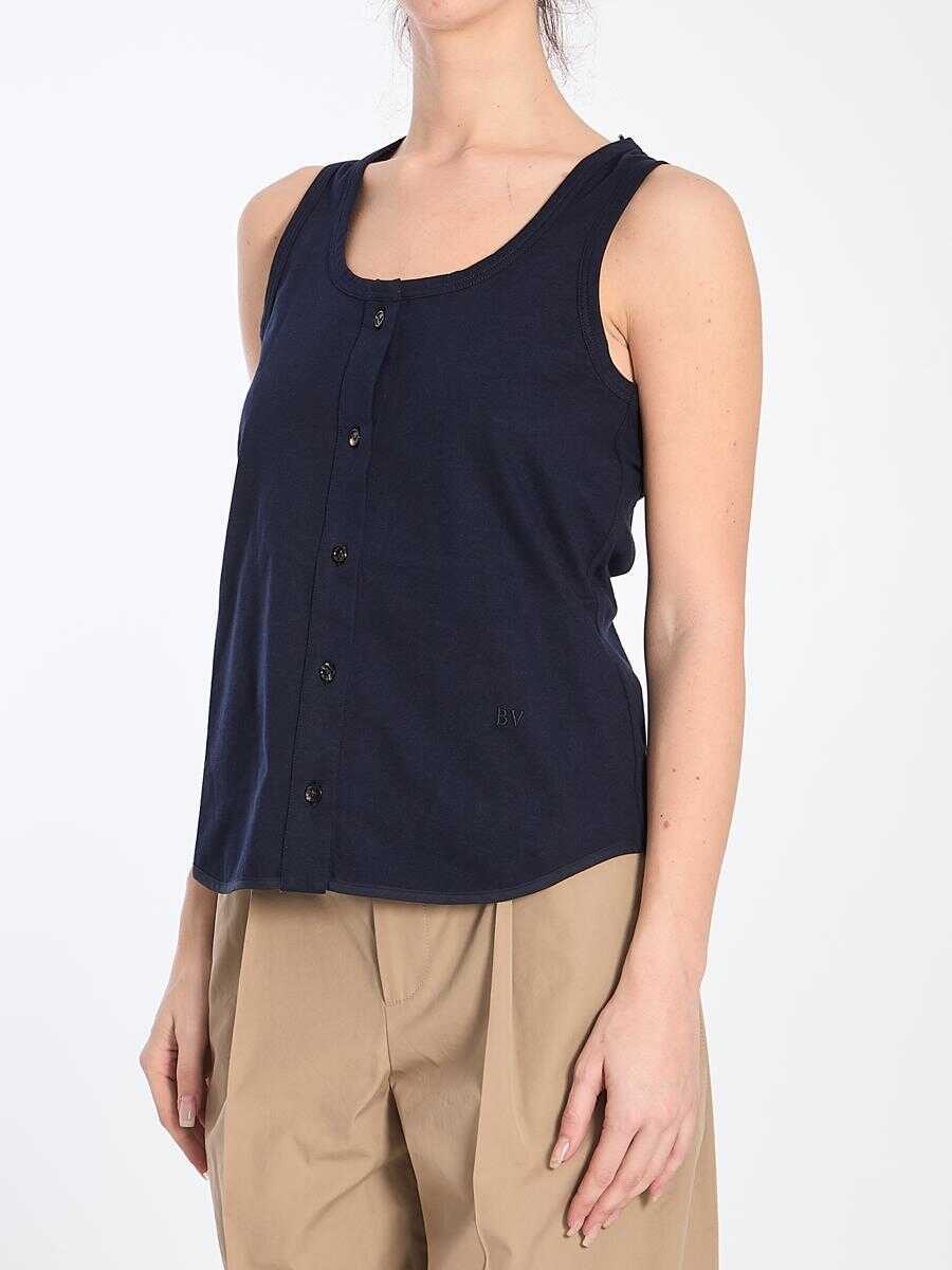 Topuri Bottega Veneta Tank Top With Buttons BLUE Femei (BM 16798247) 2