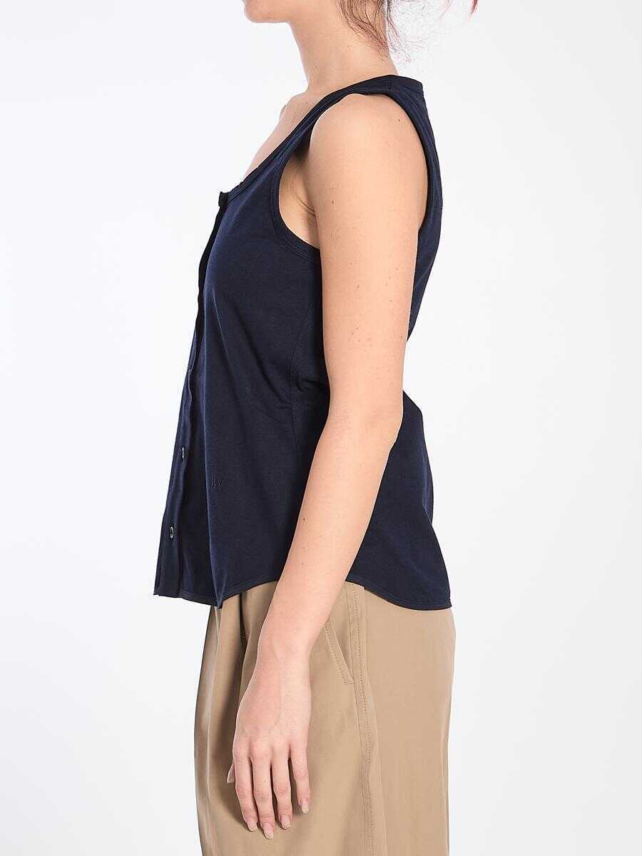Topuri Bottega Veneta Tank Top With Buttons BLUE Femei (BM 16798247) 3