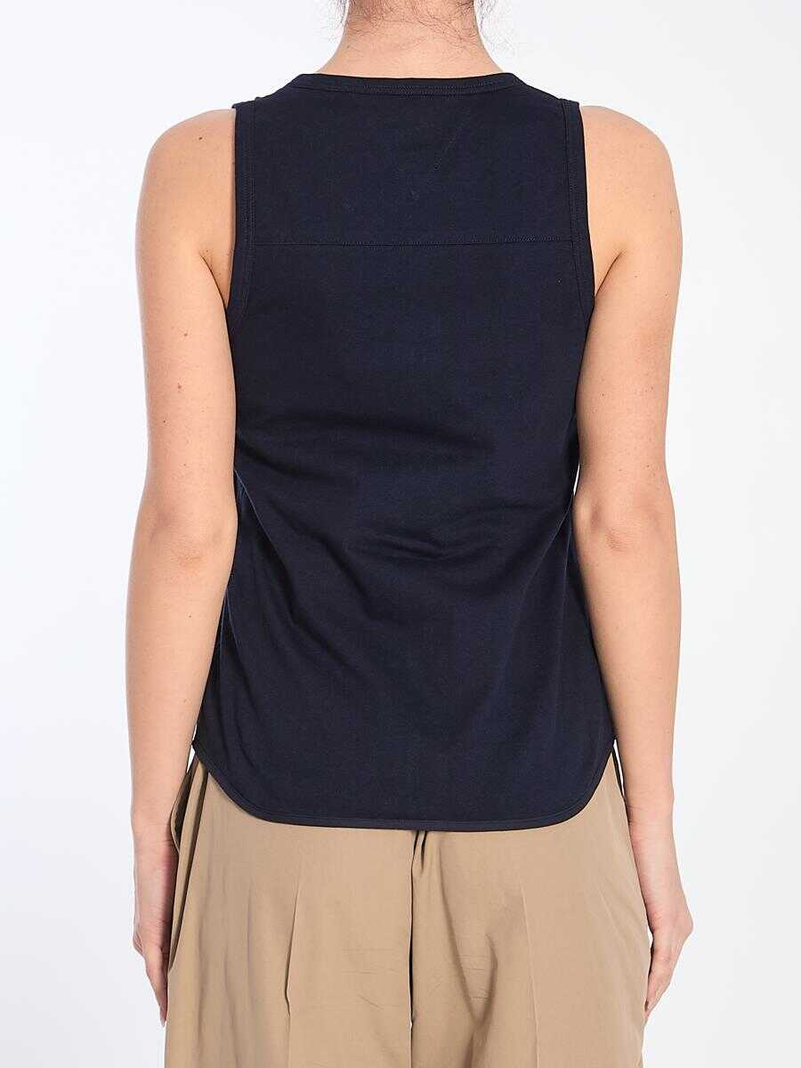 Topuri Bottega Veneta Tank Top With Buttons BLUE Femei (BM 16798247) 4
