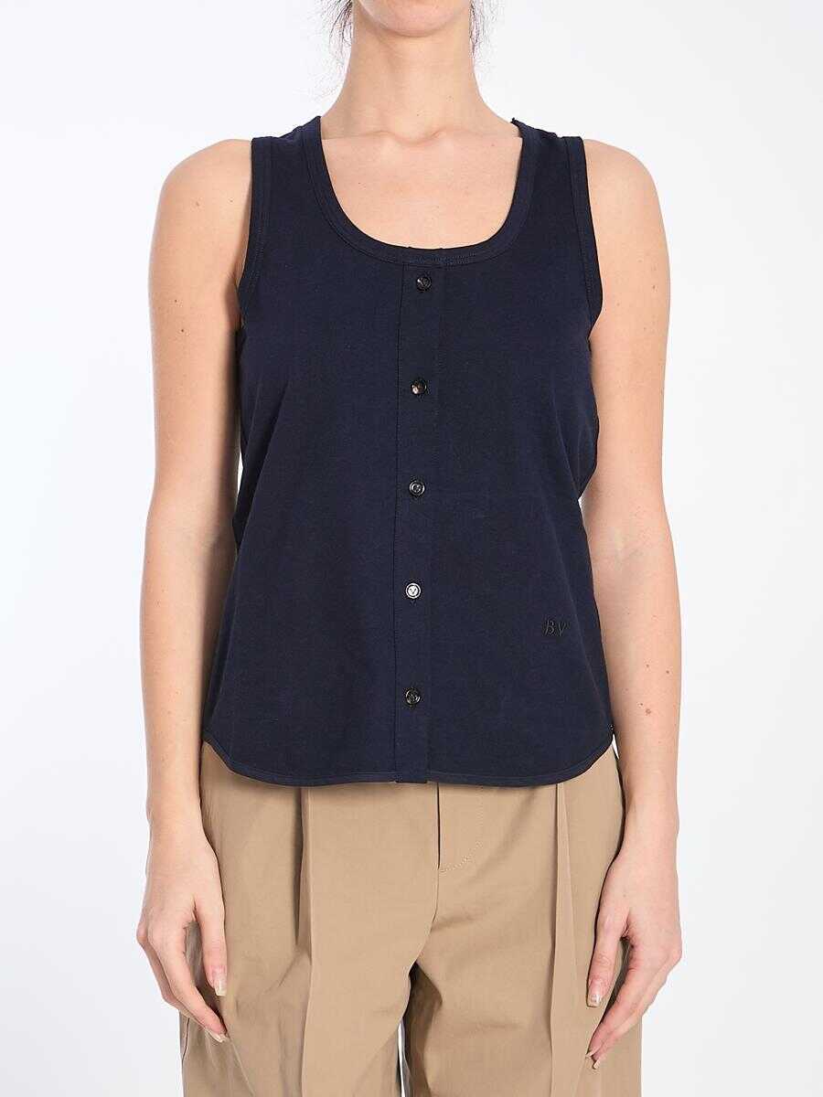 Topuri Bottega Veneta Tank Top With Buttons BLUE Femei (BM 16798247) 1