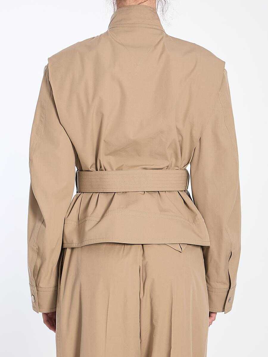 Geci Bottega Veneta Jacket With Belt Beige Femei (BM 16798262) 4