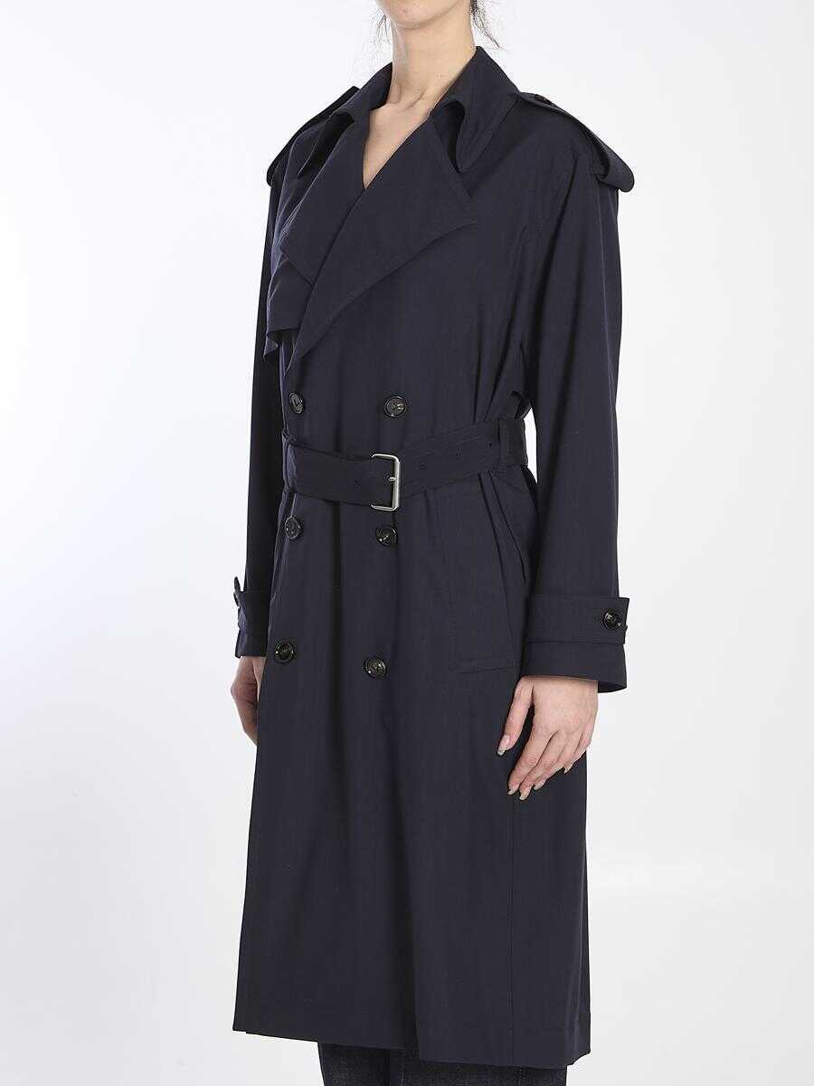 Paltoane Bottega Veneta Fine Wool Trench Coat BLUE Femei (BM 16798286) 2