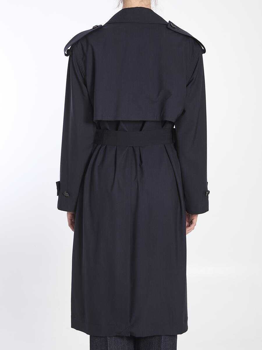Paltoane Bottega Veneta Fine Wool Trench Coat BLUE Femei (BM 16798286) 4