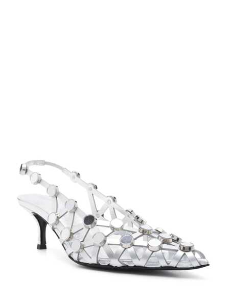 Pantofi cu toc THE ATTICO Grid Slingback SILVER Femei (BM 16798562) 2