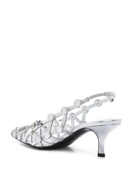 Pantofi cu toc THE ATTICO Grid Slingback SILVER Femei (BM 16798562) 3