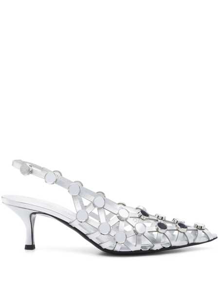 Pantofi cu toc THE ATTICO Grid Slingback SILVER Femei (BM 16798562) 1