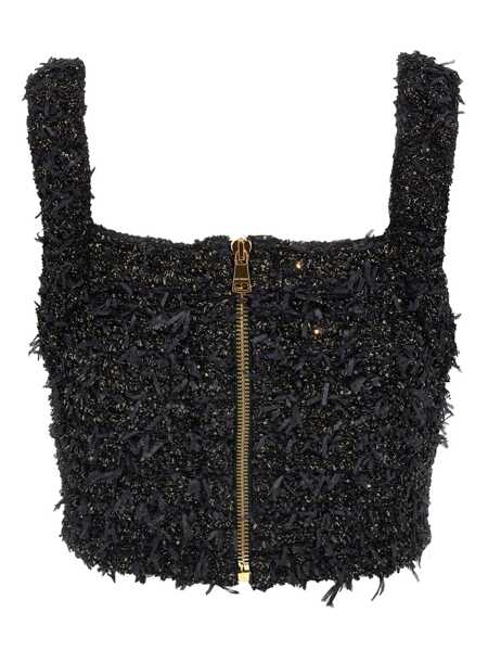 Topuri Balmain Balmain Lurex Tweed Top Black Femei (BM 16800911) 2