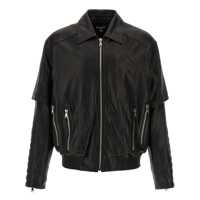Geci Balmain Layered Leather Jacket Barbati