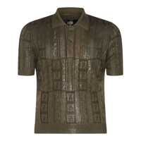 Tricouri Polo Fendi Dark Green Cotton Polo Shirt Barbati