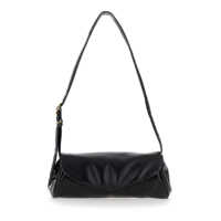 Genti de umar 'Cannolo Padded Big' Black Shoulder Bag With Embossed Logo In Padded Leather Woman Femei