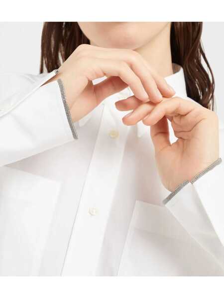 Camasi Brunello Cucinelli Brunello Cucinelli Monile Shirt WHITE Femei (BM 16802240) 5