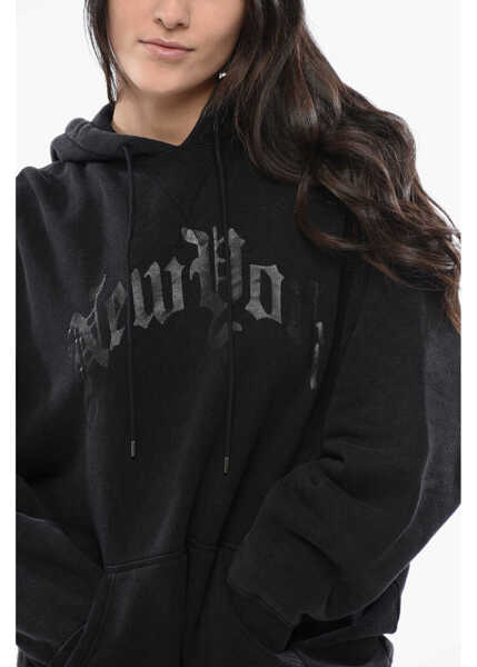 Bluze de trening R13 Oversized New York Hoodie With Ton Sur Ton Print Black Femei (BM 16804536) 3