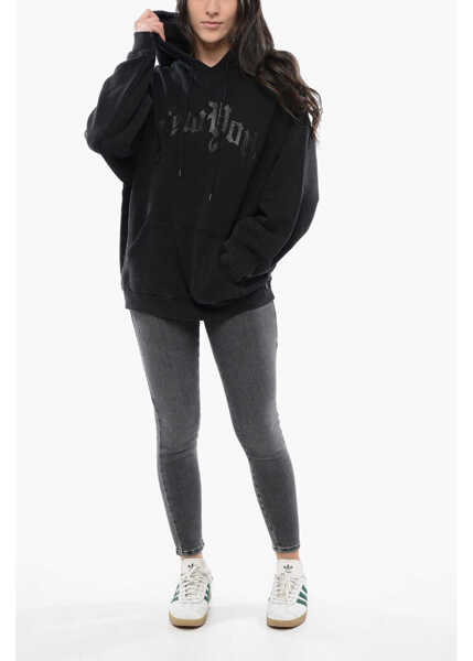 Bluze de trening R13 Oversized New York Hoodie With Ton Sur Ton Print Black Femei (BM 16804536) 4