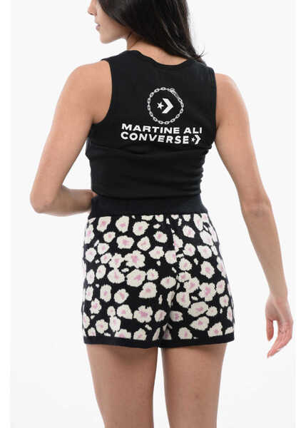 Bluze Converse Martine Ale V-Neck Ribbed Crop Top Black Femei (BM 16804551) 2