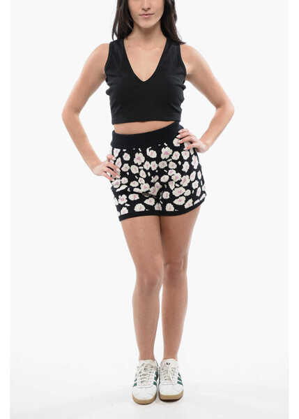 Bluze Converse Martine Ale V-Neck Ribbed Crop Top Black Femei (BM 16804551) 4