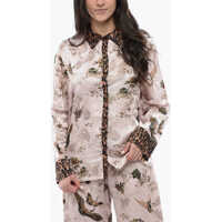 Bluze Printed Satin Sofi Blouse With Hidden Closure Femei