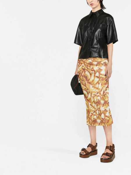 Camasi casual Nanushka Short Sleeved Faux Leather Sabine Shirt Black Femei (BM 16804584) 2