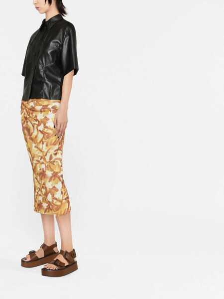 Camasi casual Nanushka Short Sleeved Faux Leather Sabine Shirt Black Femei (BM 16804584) 3