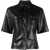 Nanushka Short Sleeved Faux Leather Sabine Shirt Black