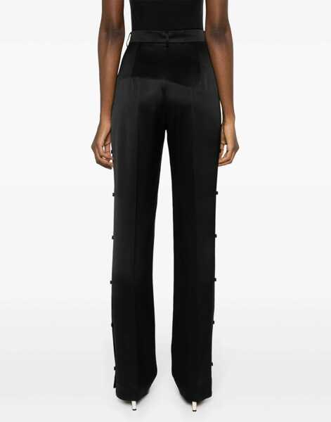 Pantaloni office Nanushka Satin Felina Pants With Side Buttoning Black Femei (BM 16804587) 4