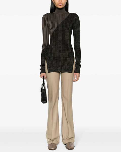 Pantaloni office Nanushka High Waisted Faux Leather Leena Pants Beige Femei (BM 16804590) 2