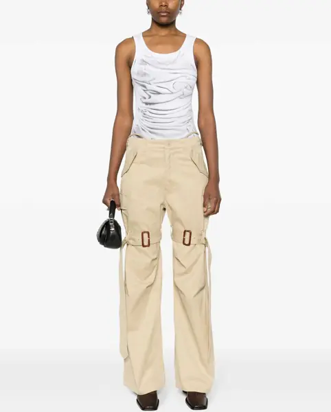 Pantaloni casual R13 High Waisted Lightweight Cotton Cargo Pants Beige Femei (BM 16804788) 2