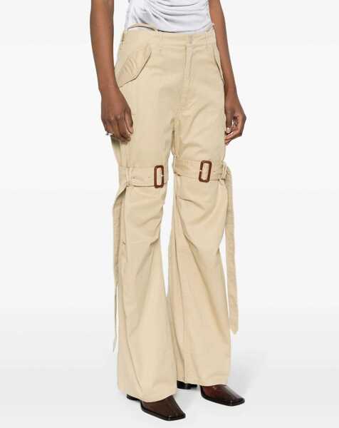 Pantaloni casual R13 High Waisted Lightweight Cotton Cargo Pants Beige Femei (BM 16804788) 3