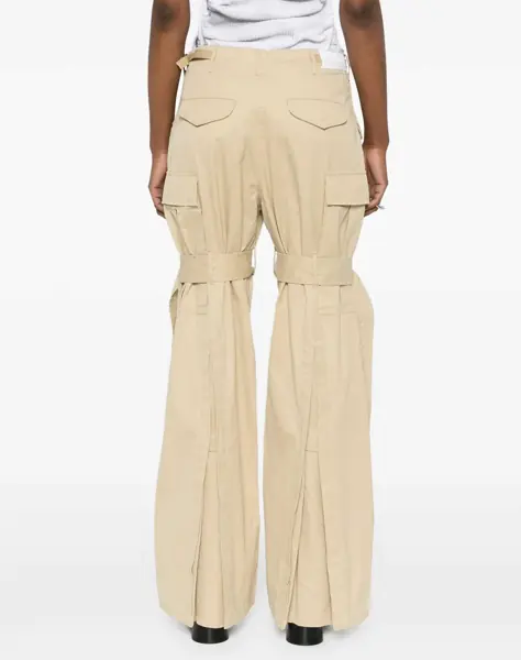Pantaloni casual R13 High Waisted Lightweight Cotton Cargo Pants Beige Femei (BM 16804788) 4
